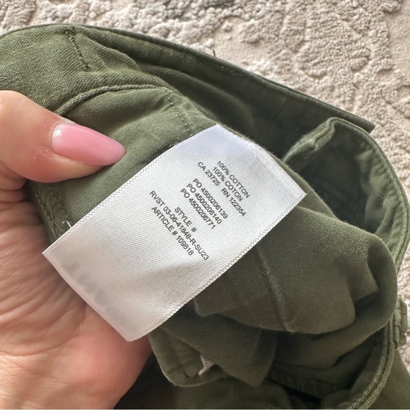 Aritzia TNA Supply Cargo Pants Straight Leg Army Green Size 2 Women’s Adjustable - Picture 8 of 8